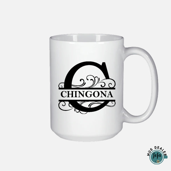 Chingona Monogram 15oz mug